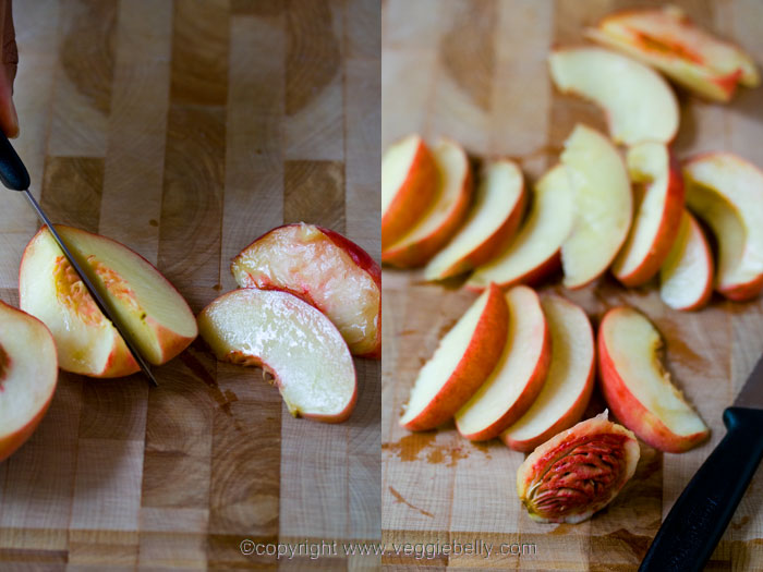 chop-peach-into-wedges