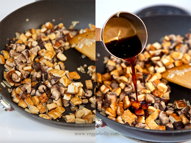 soy sauce suteed tofu for lettuce wrap