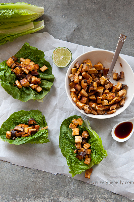 tofu mushroom lettuce wrap