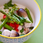 vegetarian asparagus tom kha soup