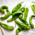 Hatch chiles ready for skillet roasting