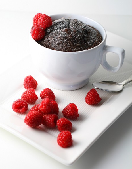 chocolate cake in a cup