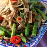 pasta with asparagus and tahini