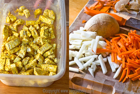 curry-marinated-tofu-and-chopped-jicama,-carrot