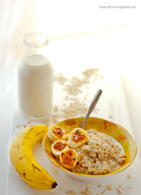 bruleed bananas oatmeal