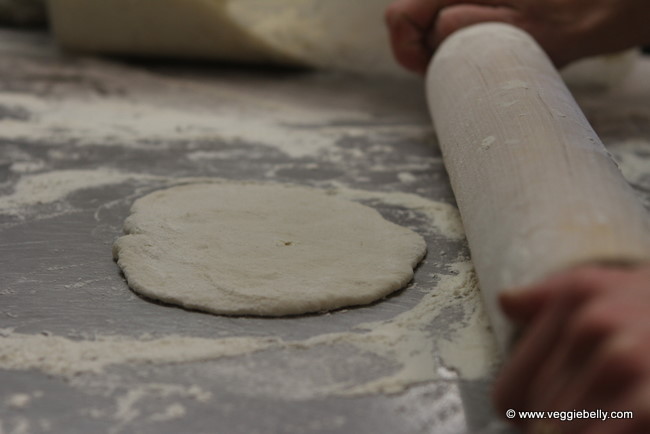 rolling out dough for fry bread